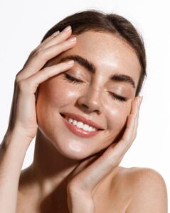 Woman with clear skin after PCA chemical peen in Plano, TX